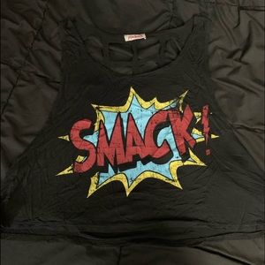 comic book Smack crop-top